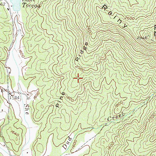 Topographic Map of Pine Ridge, GA