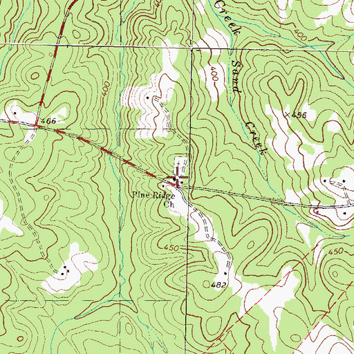 Topographic Map of Pine Ridge Church, GA