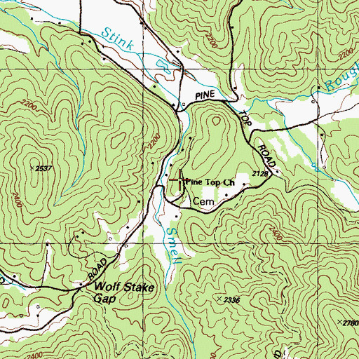 Topographic Map of Pine Top Church, GA