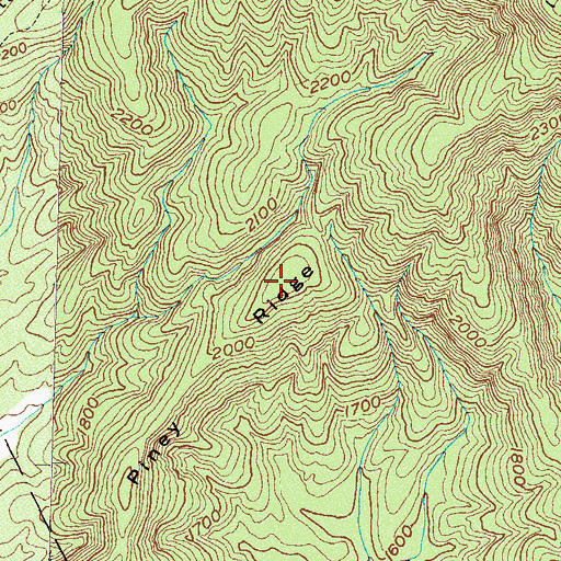 Topographic Map of Piney Ridge, GA