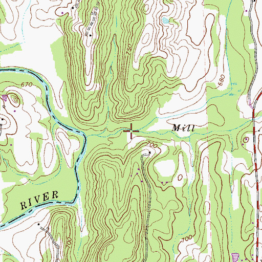 Topographic Map of Pinhook Creek, GA