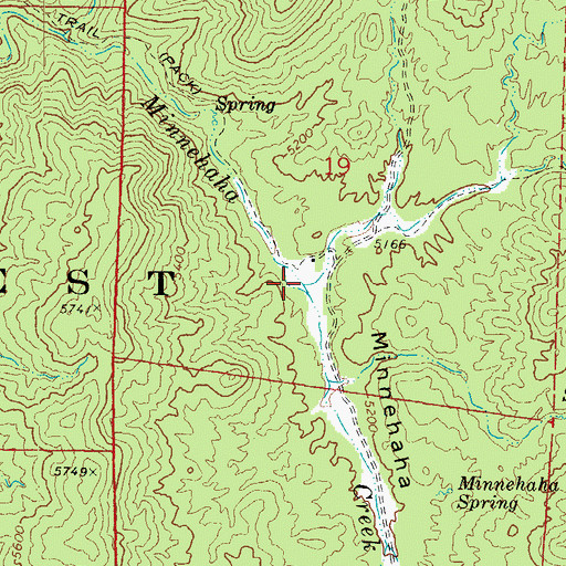Topographic Map of Pine Creek, AZ