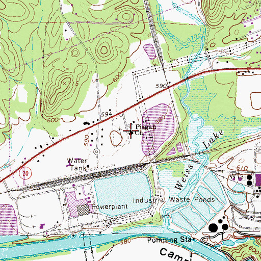 Topographic Map of Pisgah Church, GA