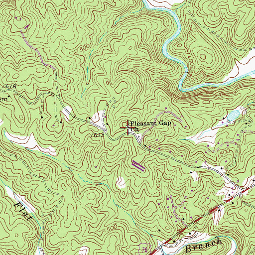 Topographic Map of Pleasant Gap Church, GA