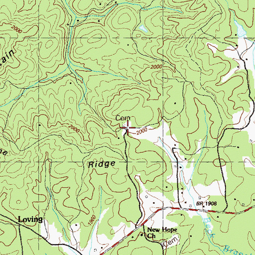 Topographic Map of Pleasant Gap Church, GA
