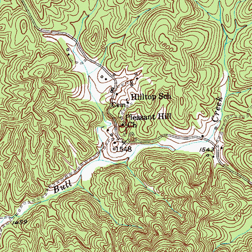 Topographic Map of Pleasant Hill Church, GA