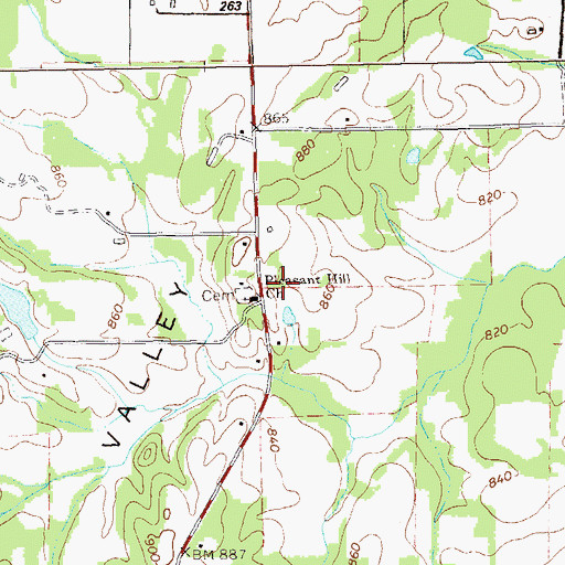 Topographic Map of Pleasant Hill Church, GA