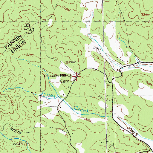 Topographic Map of Pleasant Hill Church, GA