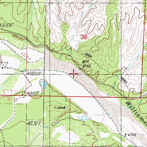 Topographic Map of Pine Creek, AZ