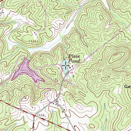 Topographic Map of Pless Pond, GA