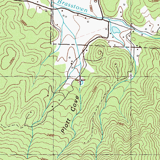 Topographic Map of Plott Cove, GA