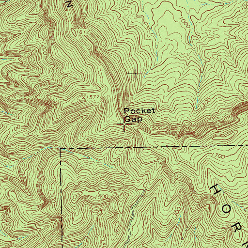 Topographic Map of Pocket Gap, GA