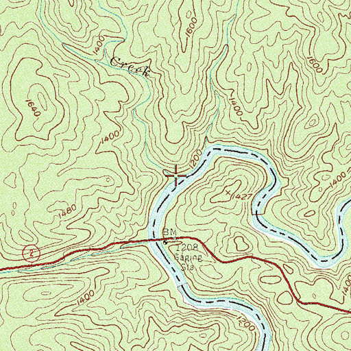 Topographic Map of Pole Creek, GA