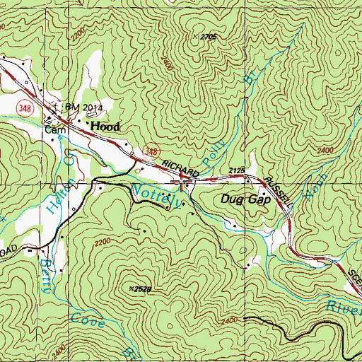Topographic Map of Polly Branch, GA