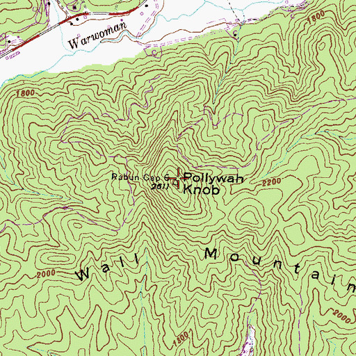Topographic Map of Pollywah Knob, GA
