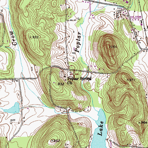Topographic Map of Poplar Spring Church, GA