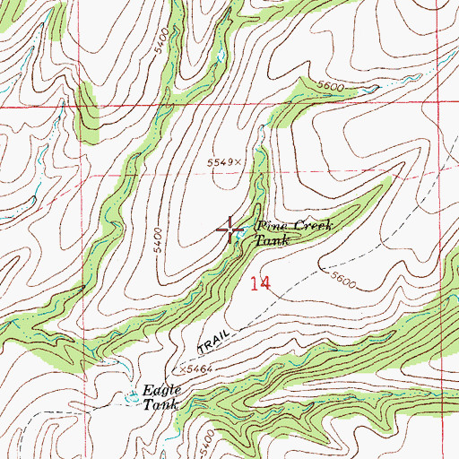 Topographic Map of Pine Creek Tank, AZ