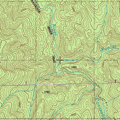 Topographic Map of Poplar Camp Creek, GA