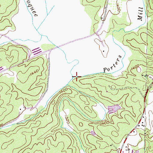 Topographic Map of Porters Mill Branch, GA