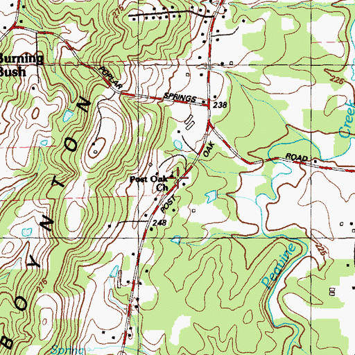 Topographic Map of Post Oak Church, GA