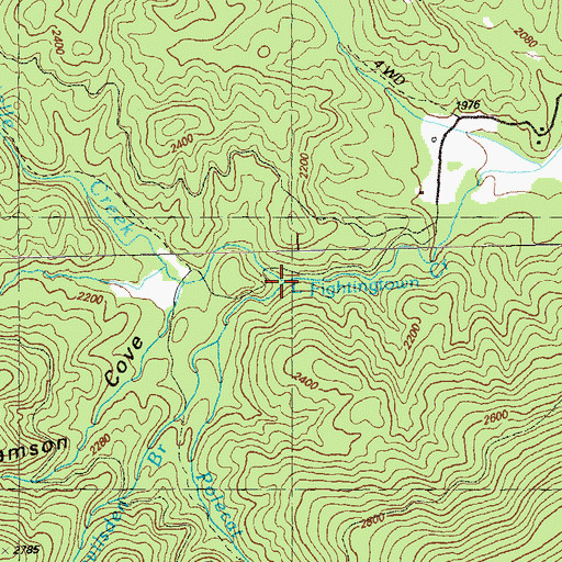Topographic Map of Postelle Creek, GA