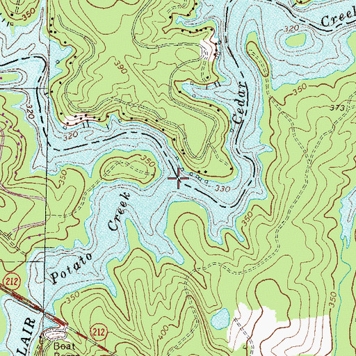 Topographic Map of Potato Creek, GA