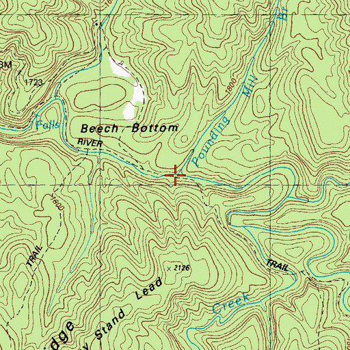 Topographic Map of Pounding Mill Branch, GA