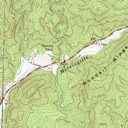 Topographic Map of Pounding Mill Creek, GA