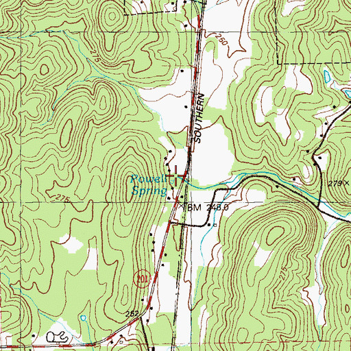 Topographic Map of Powell Spring, GA