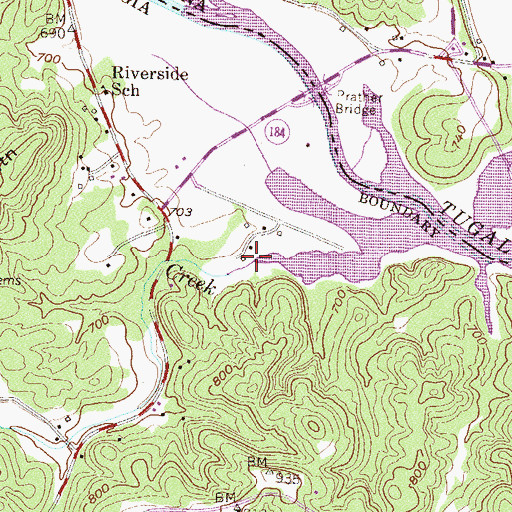 Topographic Map of Prather Creek, GA