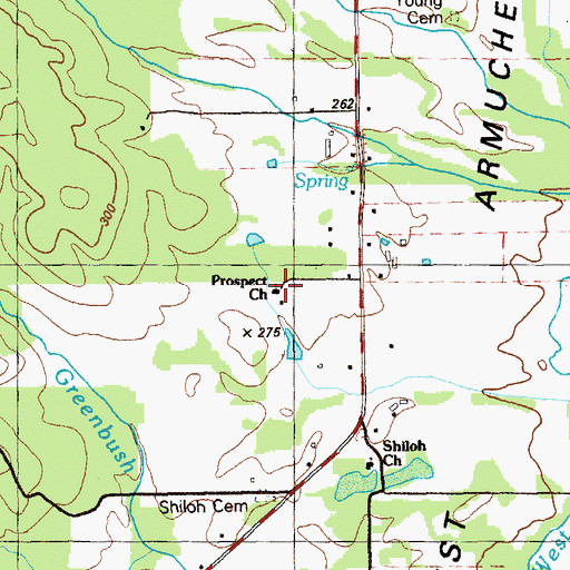 Topographic Map of Prospect School, GA
