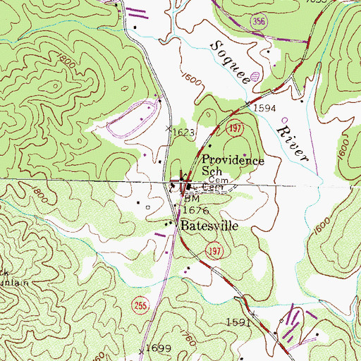 Topographic Map of Providence School, GA