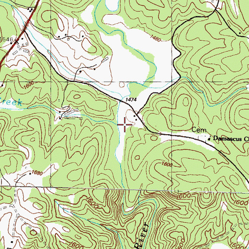 Topographic Map of Pruitt Creek, GA