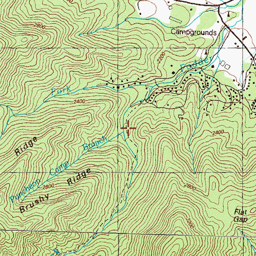 Topographic Map of Puncheon Camp Branch, GA
