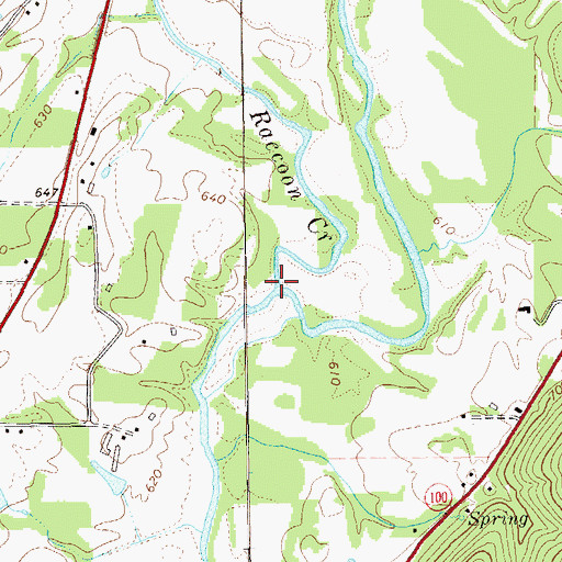 Topographic Map of Raccoon Creek, GA