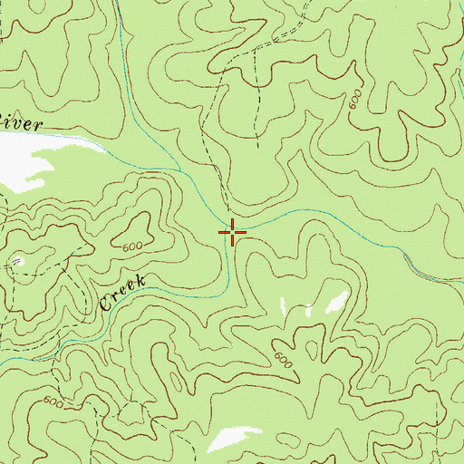 Topographic Map of Raiden Creek, GA