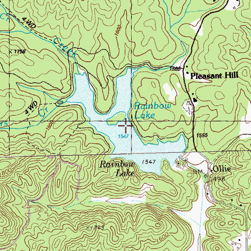 Topographic Map of Rainbow Lake, GA