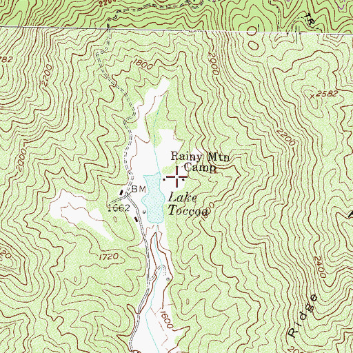 Topographic Map of Rainy Mountain Camp, GA