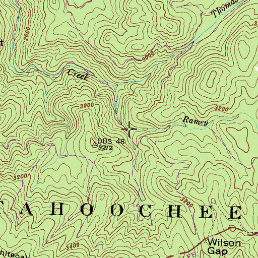 Topographic Map of Ramey Creek, GA