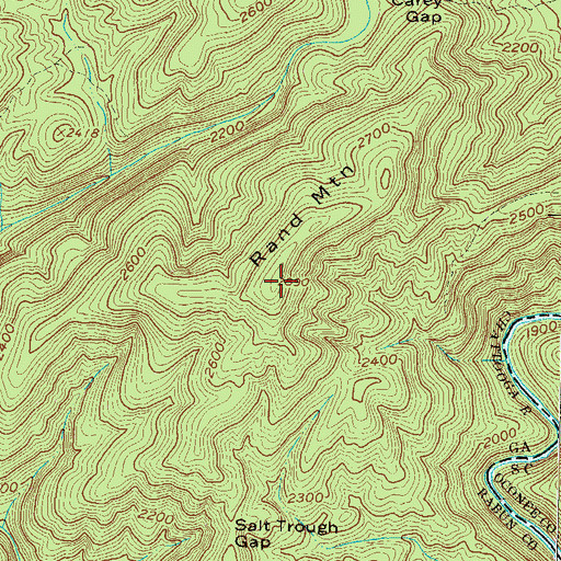 Topographic Map of Rand Mountain, GA