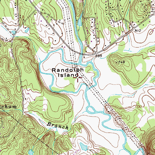 Topographic Map of Randolph Island, GA