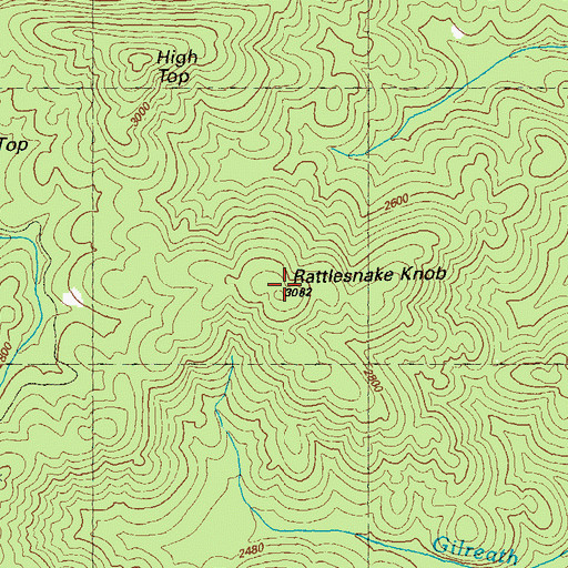 Topographic Map of Rattlesnake Knob, GA