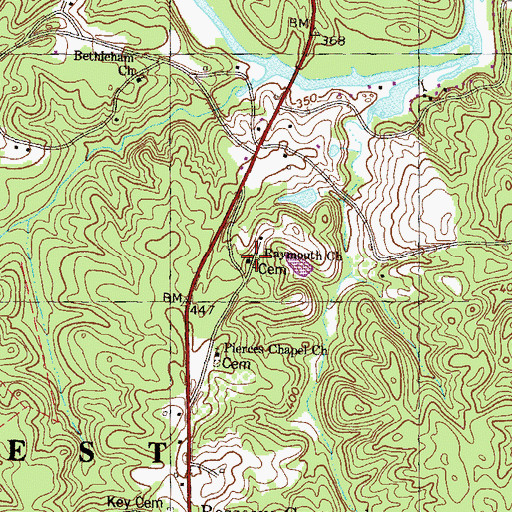 Topographic Map of Raymouth Church, GA