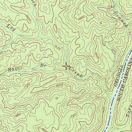 Topographic Map of Razor Branch, GA