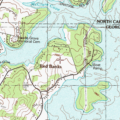 Topographic Map of Red Banks, GA