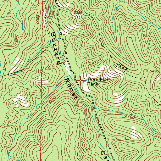 Topographic Map of Pine Flat Tank, AZ