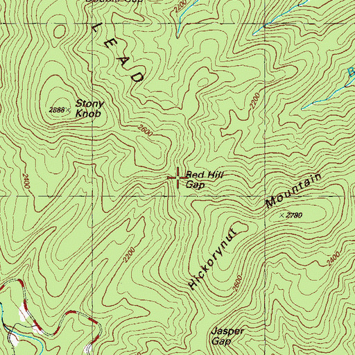 Topographic Map of Red Hill Gap, GA