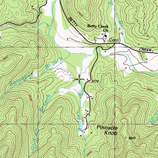 Topographic Map of Redden Branch, GA