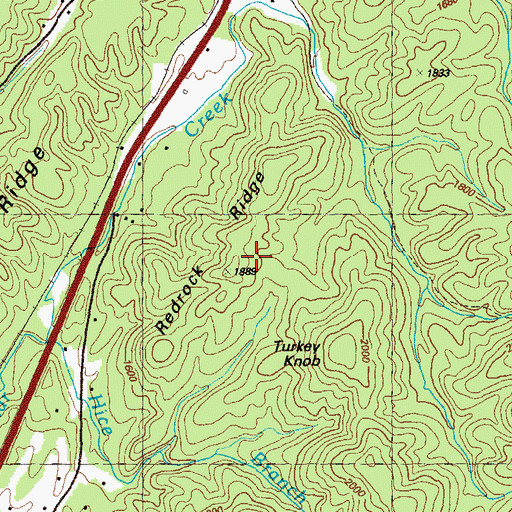 Topographic Map of Redrock Ridge, GA