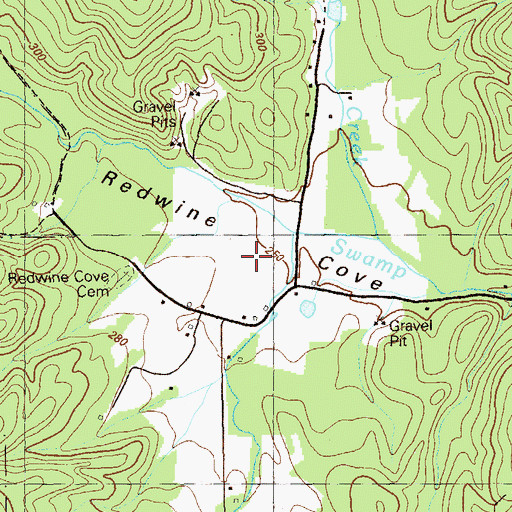 Topographic Map of Redwine Cove, GA
